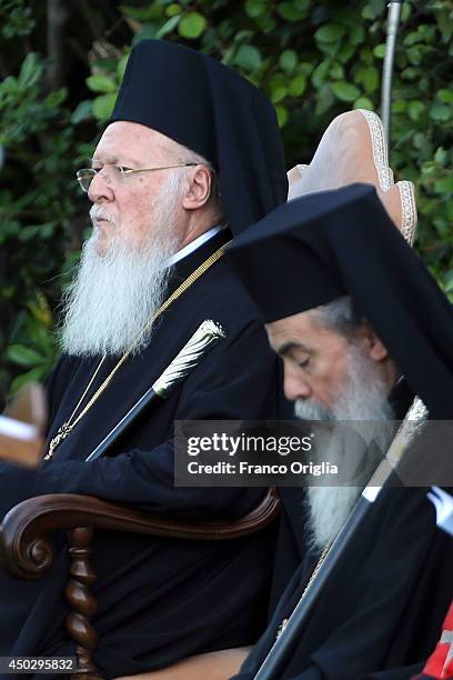 Patriarch Bartholomaios I attends a peace invocation prayer with Palestinian President Mahmoud Abbas, Israeli President Shimon Peres and Pope Francis...