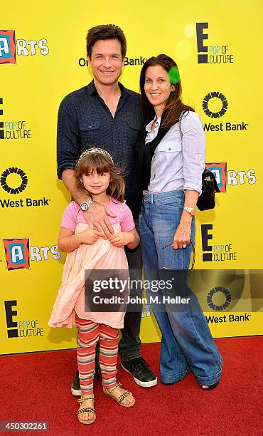 Actor Jason Bateman, Francesca Nora Bateman and actress Amanda Anka attend the 2013 P.S. Arts Express Yourself at Barker Hangar on November 17, 2013...