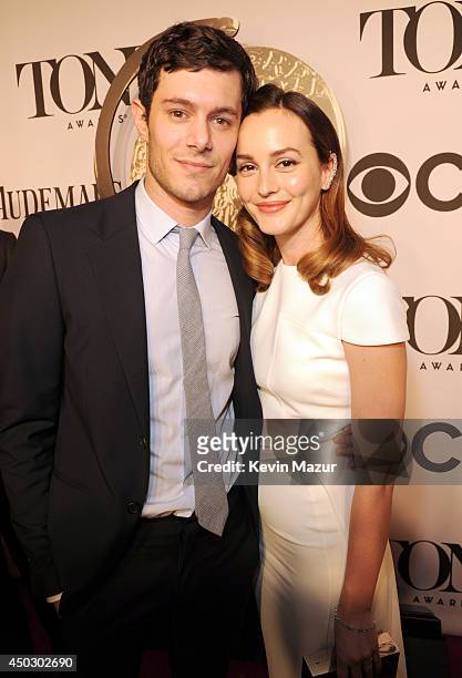 Adam Brody and Leighton Meester attend the 68th Annual Tony Awards at Radio City Music Hall on June 8, 2014 in New York City.