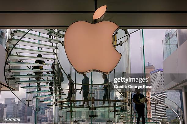 The exterior of the downtown Apple Store in Central Hong Kong is viewed on May 27 in Hong Kong, China. Viewed as the world's third most important...