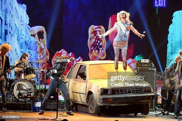 Neil Patrick Harris and the cast of "Hedwig and the Angry Inch" performs onstage during the 68th Annual Tony Awards at Radio City Music Hall on June...