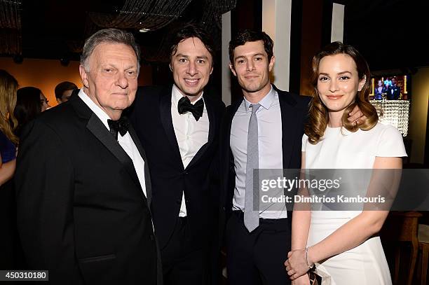 Harold Irwin Braff, Zach Braff, Adam Brody and Leighton Meester attend the 68th Annual Tony Awards at Radio City Music Hall on June 8, 2014 in New...