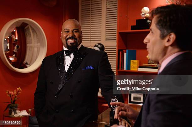 James Monroe Iglehart , winner of the award for Best Performance by an Actor in a Featured Role in a Musical for Aladdin, poses in the Paramount...