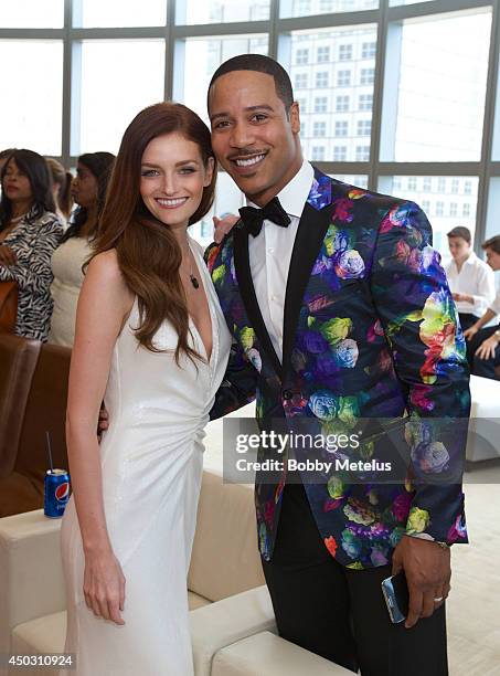 Lydia Hearst and Brian White together at the Catwalk for Charity 2014 fundrasing event at JW Marriott Marquis on June 8, 2014 in Miami, Florida.