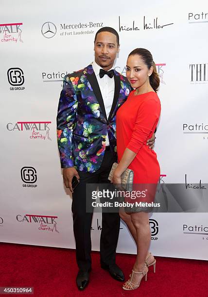 Brian White and Paula Da Silva attends the Catwalk for Charity 2014 fundrasing event at JW Marriott Marquis on June 8, 2014 in Miami, Florida.