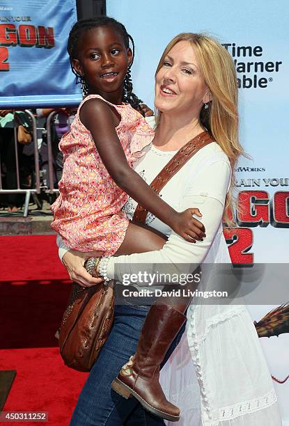 Actress Joely Fisher and daughter Olivia Luna Fisher-Duddy attend the premiere of Twentieth Century Fox and DreamWorks Animation "How to Train Your...