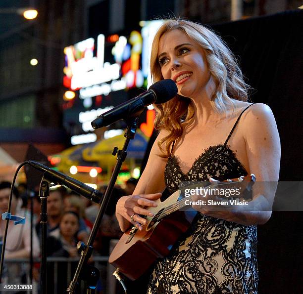 Host Kerry Butler performs onstage during the 68th Annual Tony Awards Times Square Simulcast at Times Square on June 8, 2014 in New York City.