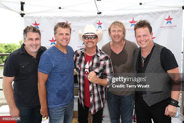 Michael Britt, Richie McDonald of Lonestar, John Rich of Big and Rich, Keech Rainwater , Dean Sams of Lonestar attend the 2014 CMA Festival on June...