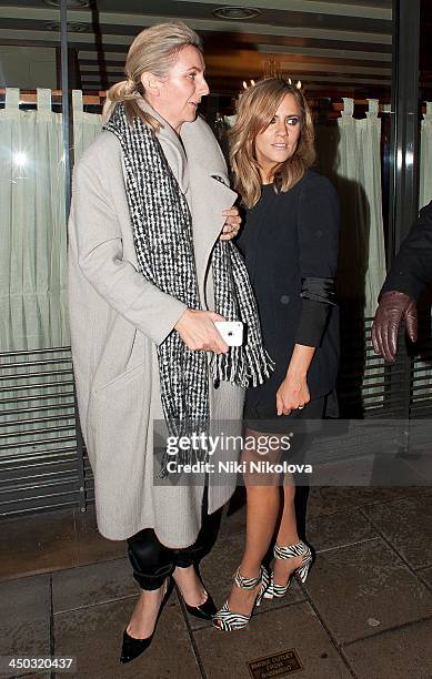 Caroline Flack is seen leaving Ciriani restaurant, Mayfair on November 17, 2013 in London, England.