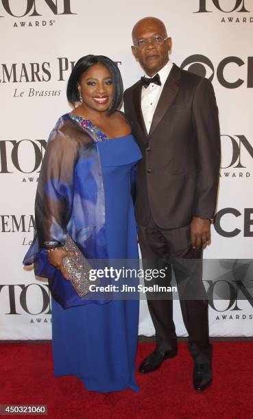 Actors LaTanya Richardson and Samuel L. Jackson attend American Theatre Wing's 68th Annual Tony Awards at Radio City Music Hall on June 8, 2014 in...