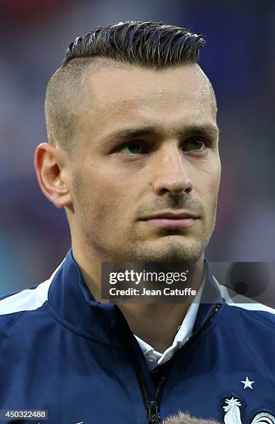 Mathieu Debuchy of France poses prior to the international friendly match between France and Jamaica at Grand Stade Pierre Mauroy on June 8, 2014 in...