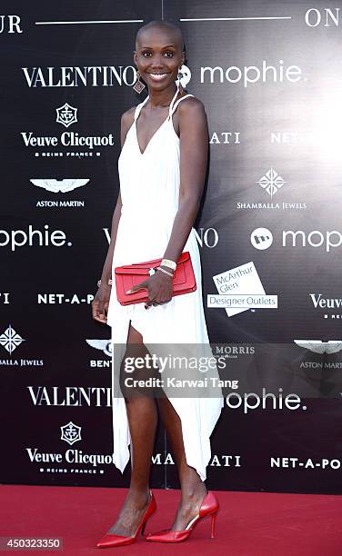 Tiffany Persons attends a gala dinner and auction to celebate the end of the Cash & Rocket tour at Natural History Museum on June 8, 2014 in London,...