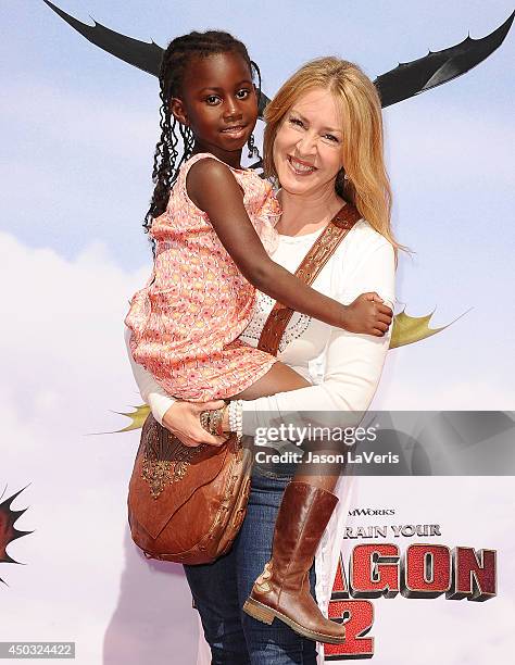 Actress Joely Fisher and daughter Olivia Luna Fisher-Duddy attend the premiere of "How To Train Your Dragon 2" at Regency Village Theatre on June 8,...