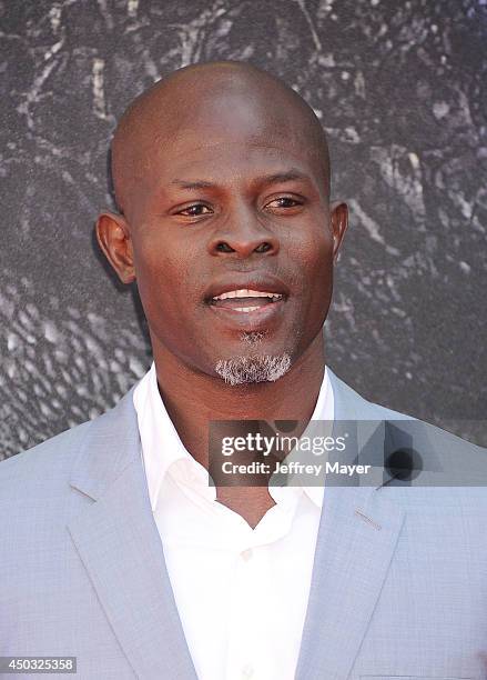 Actor Djimon Hounsou arrives at the Los Angeles premiere of 'How To Train Your Dragon 2' at the Regency Village Theatre on June 8, 2014 in Westwood,...