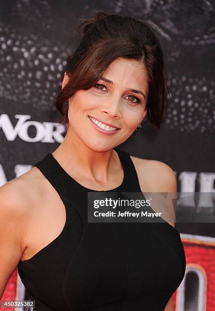 Model Kelly Paniagua arrives at the Los Angeles premiere of 'How To Train Your Dragon 2' at the Regency Village Theatre on June 8, 2014 in Westwood,...