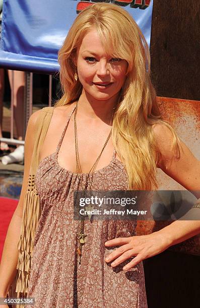 Actress Charlotte Ross arrives at the Los Angeles premiere of 'How To Train Your Dragon 2' at the Regency Village Theatre on June 8, 2014 in...