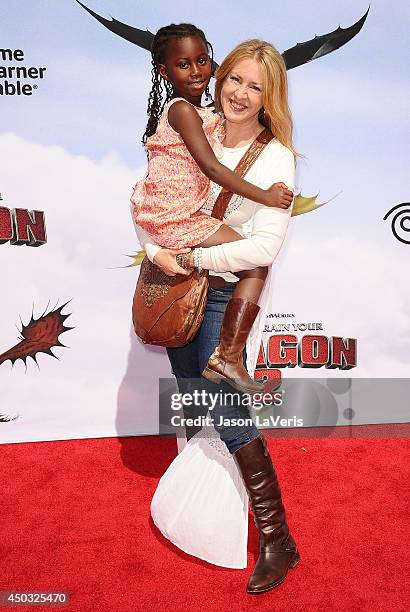 Actress Joely Fisher and daughter Olivia Luna Fisher-Duddy attend the premiere of "How To Train Your Dragon 2" at Regency Village Theatre on June 8,...