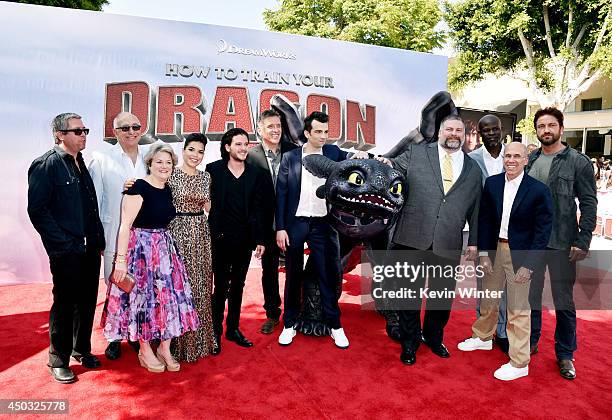 Composer John Powell, Randy Thom, supervising sound designer, producer Bonnie Arnold, actors America Ferrera, Kit Harington, Craig Ferguson, Jay...