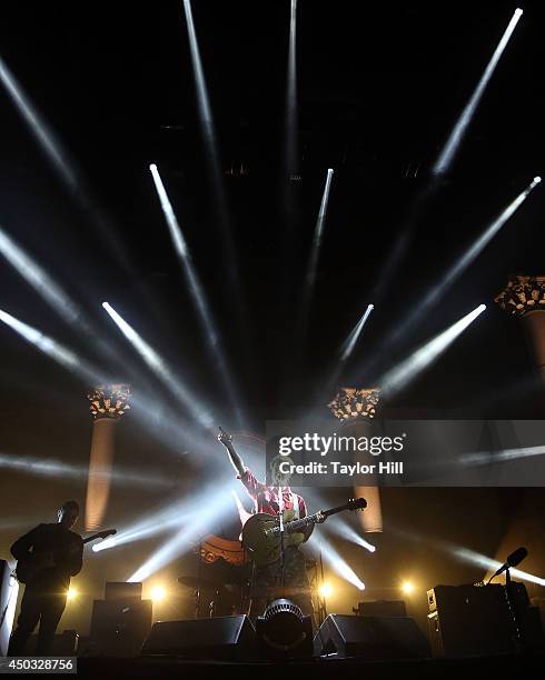 Ezra Koenig of Vampire Weekend performs during day 3 of the 2014 Governors Ball Music Festival at Randall's Island on June 8, 2014 in New York City.