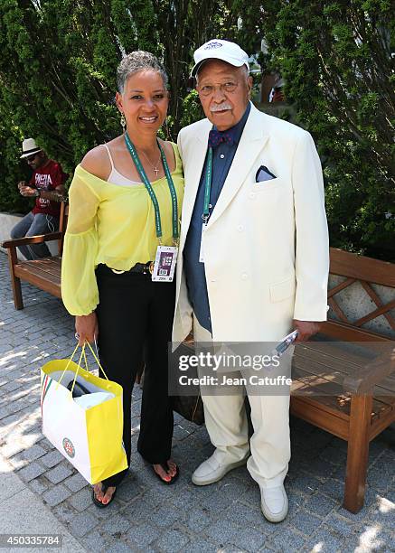 Former tennis player Lori McNeil and former mayor of New York David Dinkins attends the men's final of the French Open 2014 held at Roland-Garros...