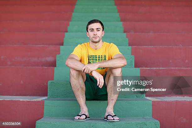 Tommy Oar of the Socceroos poses following an Australian Socceroos training session at Arena Unimed Sicoob on June 9, 2014 in Vitoria, Brazil.