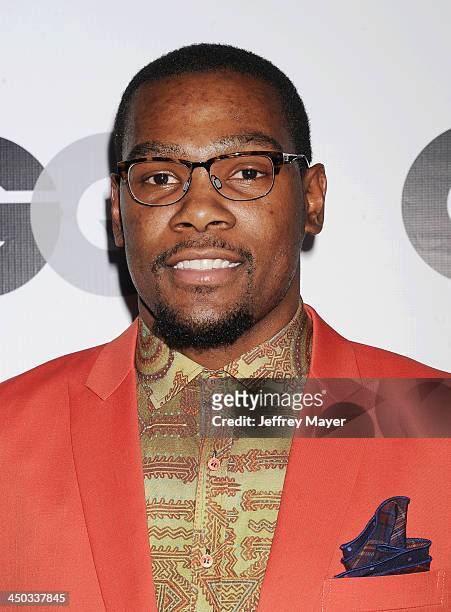 Player Kevin Durant arrives at the 2013 GQ Men Of The Year Party at The Ebell of Los Angeles on November 12, 2013 in Los Angeles, California.