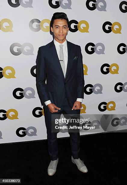 Professional street skateboarder Nyjah Huston arrives at the 2013 GQ Men Of The Year Party at The Ebell of Los Angeles on November 12, 2013 in Los...