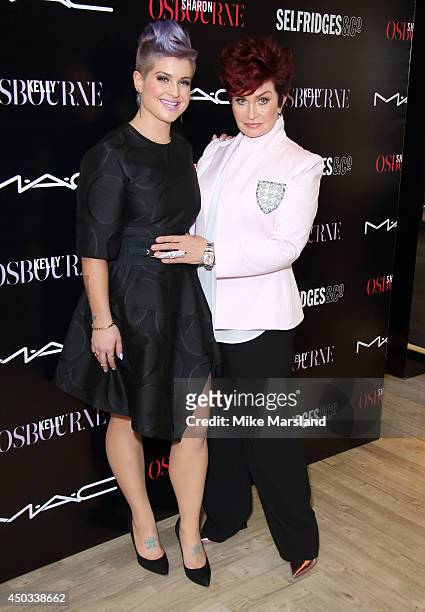 Sharon Osbourne and Kelly Osbourne attends a photocall to launch the new Sharon & Kelly Osbourne for MAC collection at Selfridges on June 9, 2014 in...