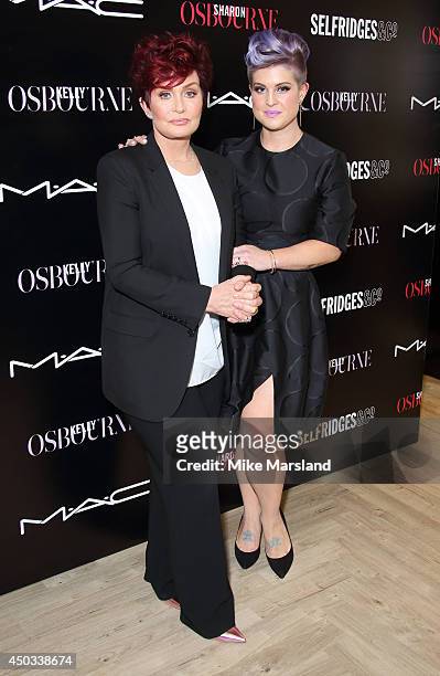 Sharon Osbourne and Kelly Osbourne attends a photocall to launch the new Sharon & Kelly Osbourne for MAC collection at Selfridges on June 9, 2014 in...