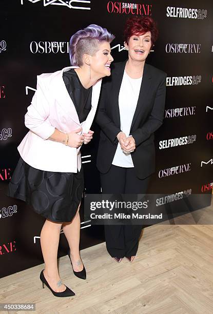 Sharon Osbourne and Kelly Osbourne attends a photocall to launch the new Sharon & Kelly Osbourne for MAC collection at Selfridges on June 9, 2014 in...