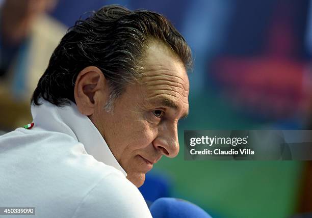 Head coach Cesare Prandelli of Italy speaks during press conference on June 9, 2014 in Rio de Janeiro, Brazil.