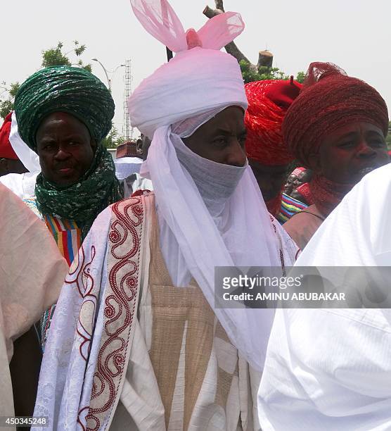 The new emir of the ancient northern Nigerian city of Kano and former Governor of Central Bank Sanusi Lamido Sanusi walks out of the Africa House...