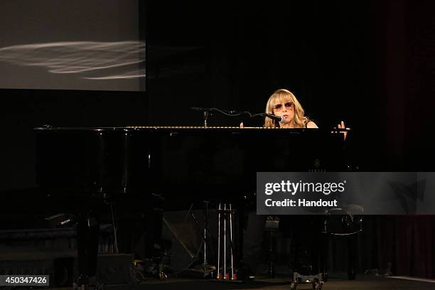 In this handout photo provided by FX Networks, Stevie Nicks performs at a screening and conversation with Fox's 'American Horror Story: Coven' at the...