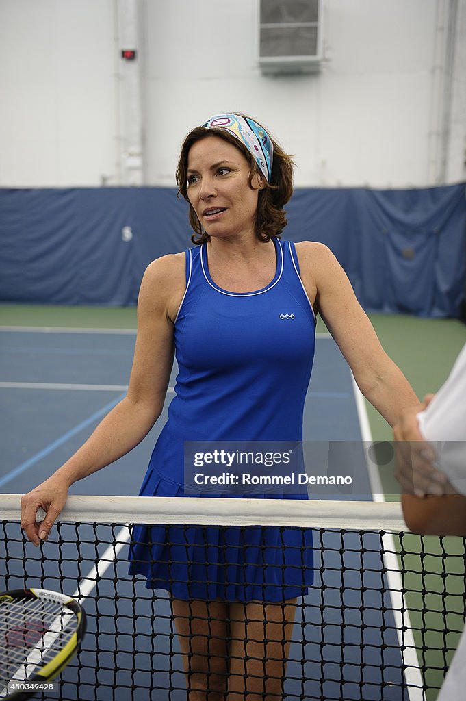 LuAnn de Lesseps And Jill Zarin Compete In The 2014 US Open National Playoffs USTA Eastern Sectional Qualifying Tournament