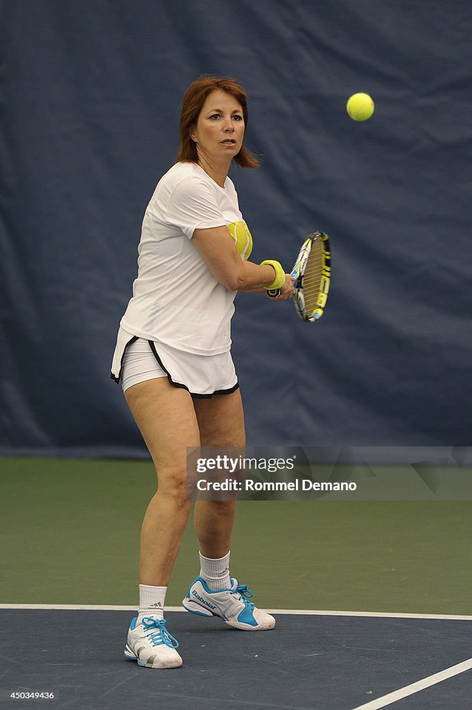 LuAnn de Lesseps And Jill Zarin Compete In The 2014 US Open National Playoffs USTA Eastern Sectional Qualifying Tournament