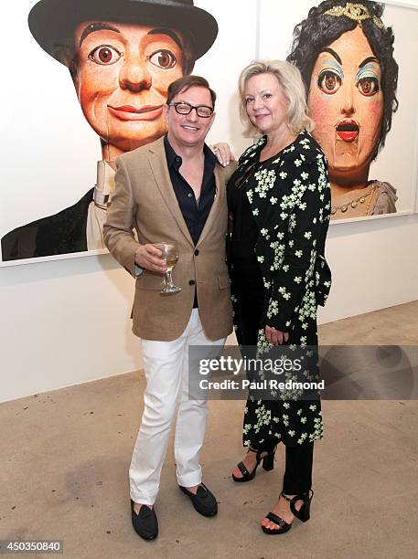 Photographer Matthew Rolston and collector Kay Saatchi attend a private brunch hosted by Kay Saatchi for Matthew Rolston: Talking Heads Exhibit at...
