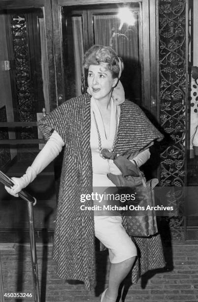 Stripper actress and author Gypsy Rose Lee poses for a photo at Club 21 on January 12, 1966 in New York City, New York.