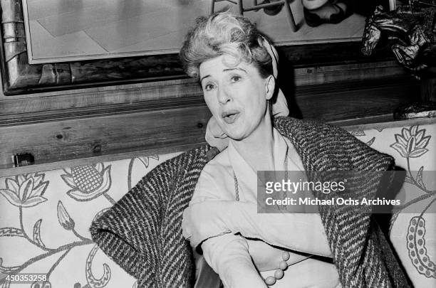 Stripper actress and author Gypsy Rose Lee poses for a photo at Club 21 on January 12, 1966 in New York City, New York.
