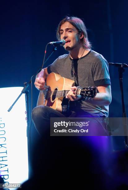 Rocky Lynch of R5 performs at Pop/Rock Sensation R5 and Ring Pop Premiere #RockThatRock Music Video at Gramercy Theatre on June 9, 2014 in New York...