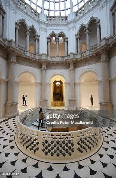 New staircase has been installed in the Rotunda at Tate Britain on November 18, 2013 in London, England. Architects Peter St John and Adam Caruso...