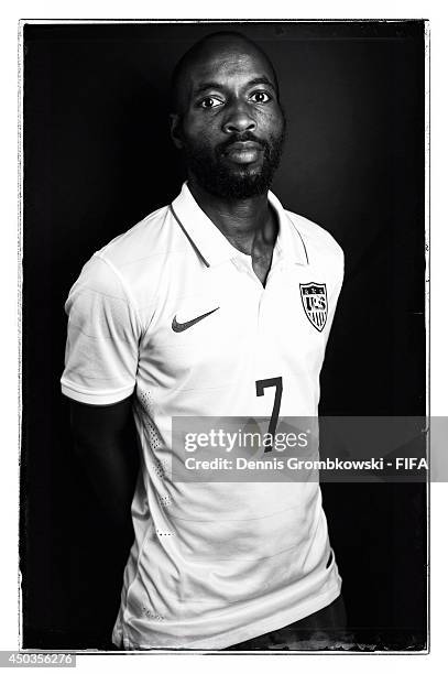 DaMarcus Beasley of the United States poses during the Official FIFA World Cup 2014 portrait session on June 9, 2014 in Sao Paulo, Brazil.