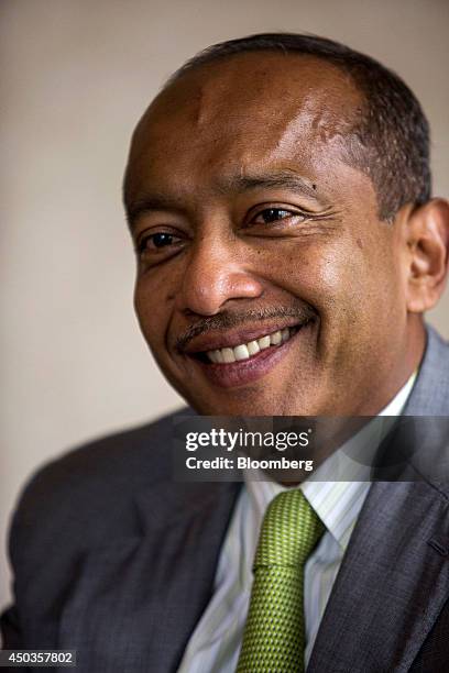 Shahril Shamsuddin, chief executive officer of SapuraKencana Petroleum Bhd., reacts during an interview at the Invest Malaysia Conference in Kuala...