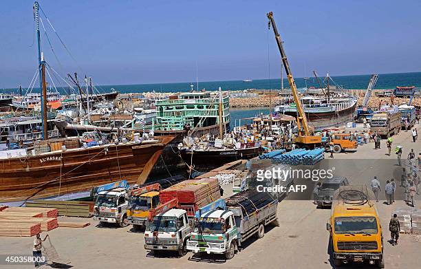 General view taken on November 18, 2013 shows Bosaso harbor in Puntland. After increased security in Somalia's Puntland region, Bosaso has become a...