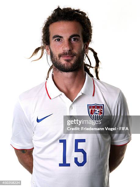 Kyle Beckerman poses during the official FIFA World Cup 2014 portrait session on June 9, 2014 in Sao Paulo, Brazil.