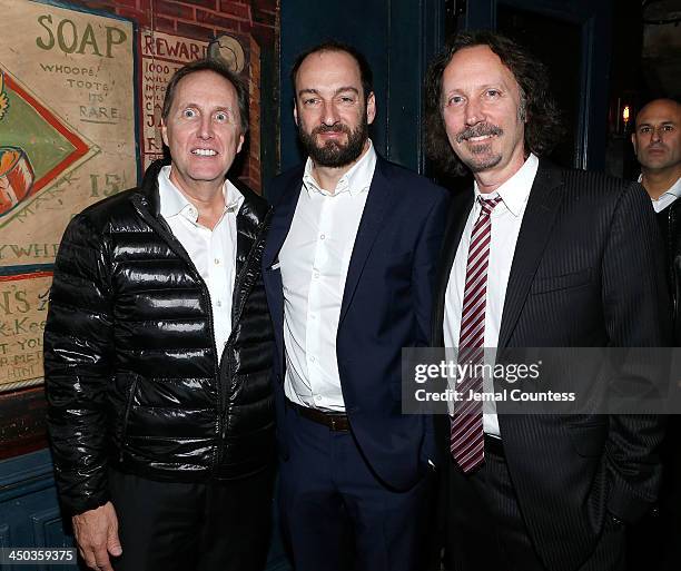 Producer Andre Rouleau, director Ken Scott and producer Scott Mednick attend the after party for the screening of "Delivery Man" hosted by DreamWorks...