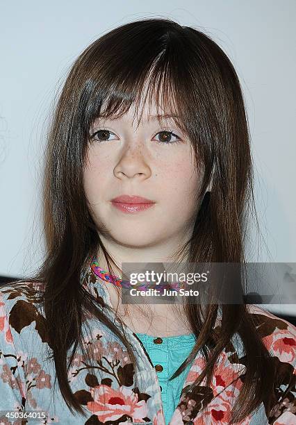 Actress Onata Aprile attends "What Maisie Knew" stage greeting at Cinemart Roppongi on November 18, 2013 in Tokyo, Japan.