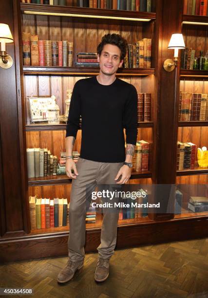 John Mayer attends a private event at Scarfes Bar, Rosewood London, following his performance at The 02 Arena. At the Rosewood London on June 9, 2014...