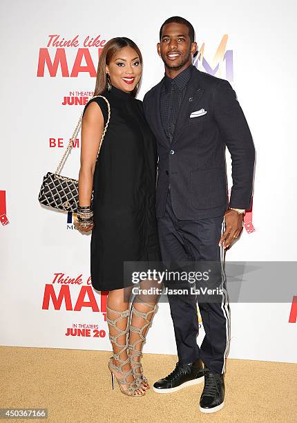 Player Chris Paul and wife Jada Crawley attend the premiere of "Think Like A Man Too" at TCL Chinese Theatre on June 9, 2014 in Hollywood, California.