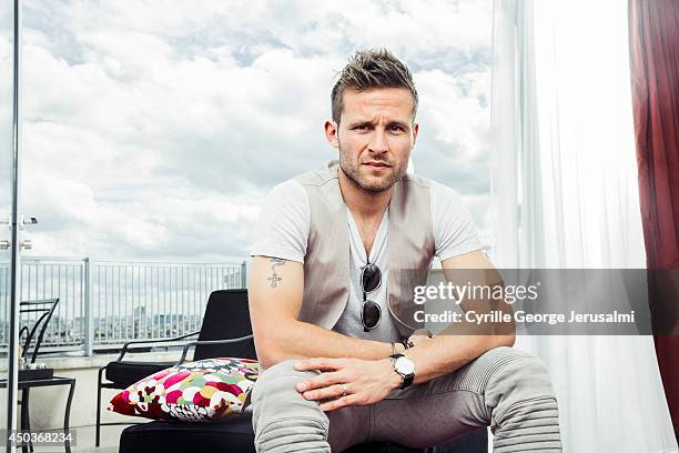 French footballer Yohan Cabaye is photographed for Gala on May 9, 2014 in Paris, France.