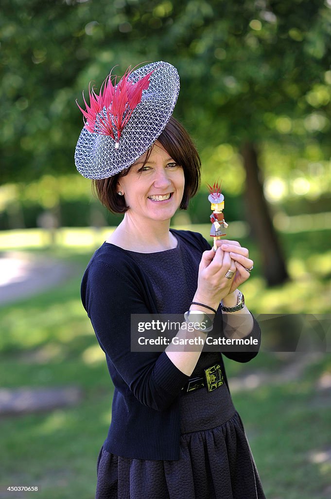 Rachel Trevor-Morgan Fits Designer Hats To LEGOLAND Figures Ahead Of Royal Ascot
